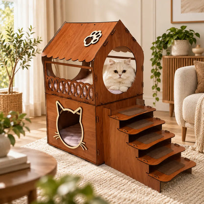 Wooden Cat Mansion